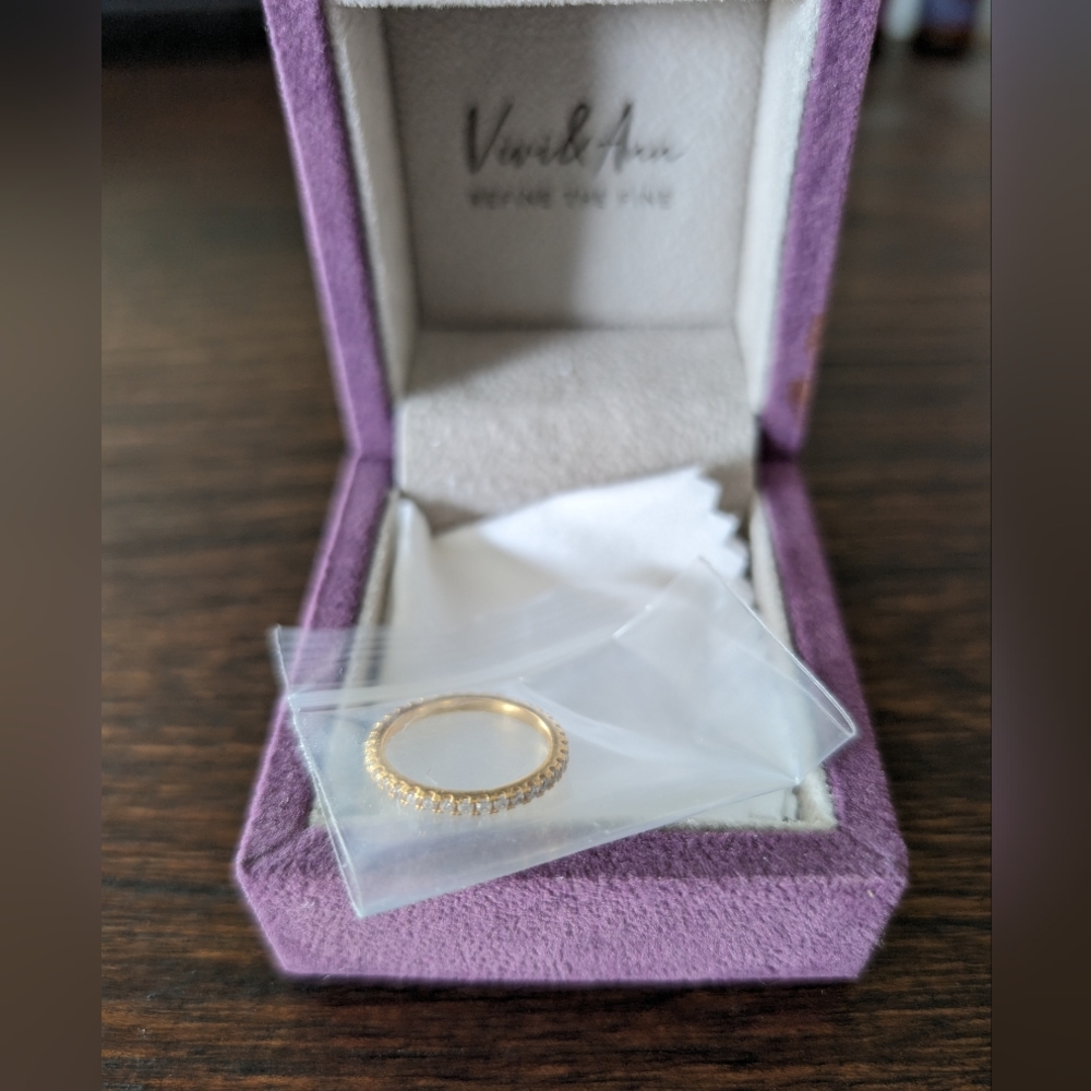 Diamond Eternity Band 18K Gold Over Sterling Silver - Picture 2 of 3